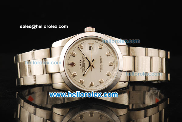 Rolex Datejust Oyster Perpetual Automatic with White Dial and Diamond Marking-Small Calendar - Click Image to Close